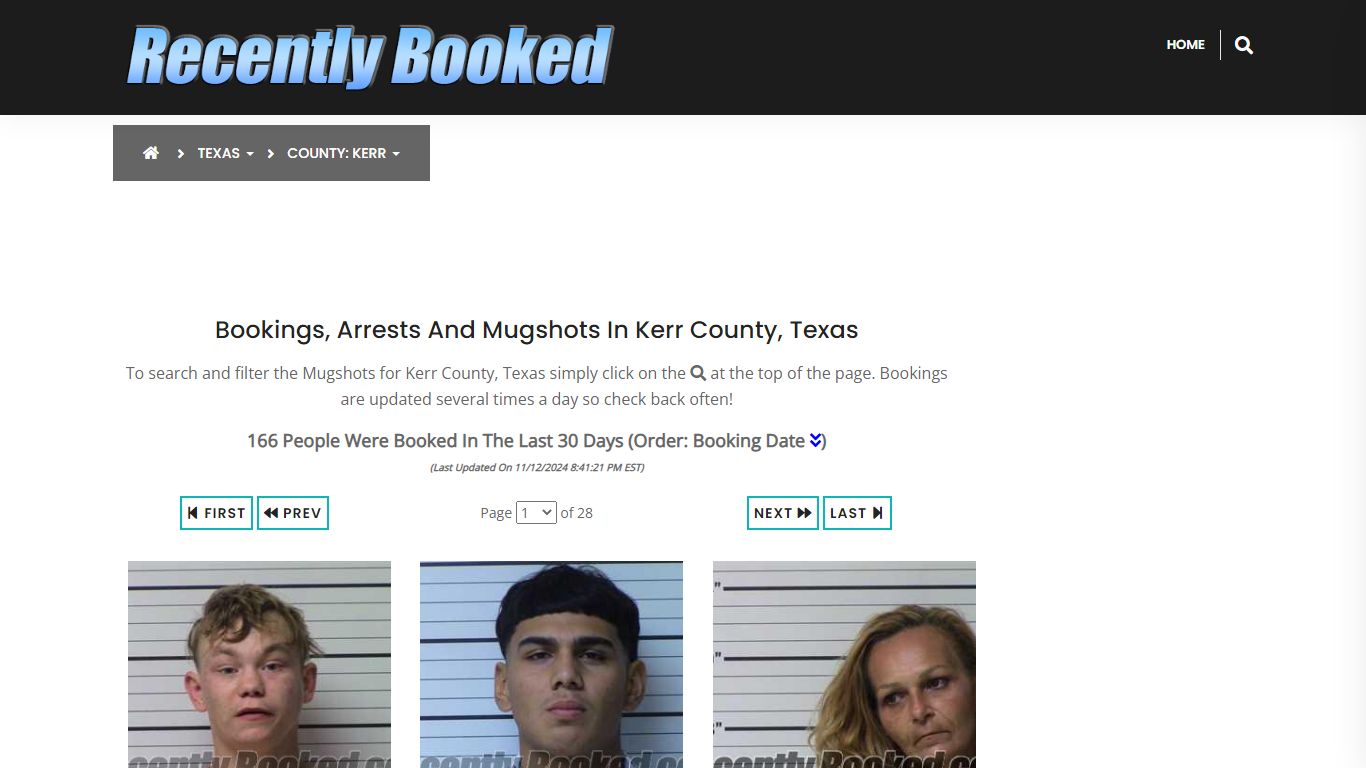 Bookings, Arrests and Mugshots in Kerr County, Texas - Recently Booked